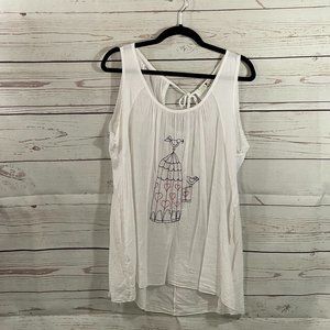 Coin 1804 Top with Bird Gage Setting - Size Small - White